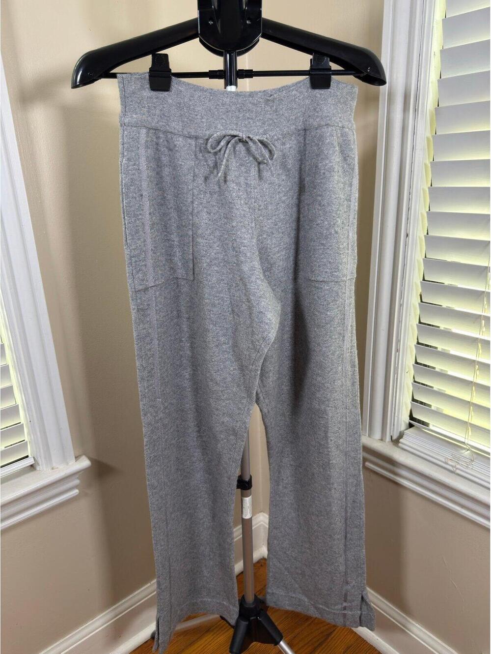 The Kooples 100% Cashmere‎ Knit Pants Gray Relaxed Wide Leg Lounge Pants NWT